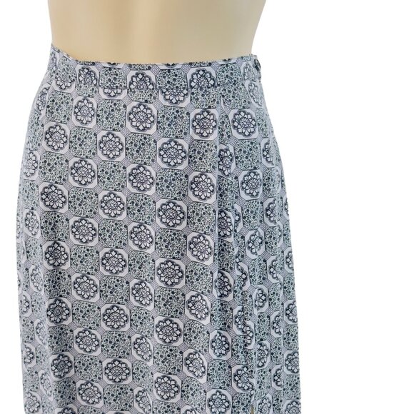 MINKPINK Women's Boho Maxi Skirt Geometric Floral Print Black & White Size M - Picture 5 of 13